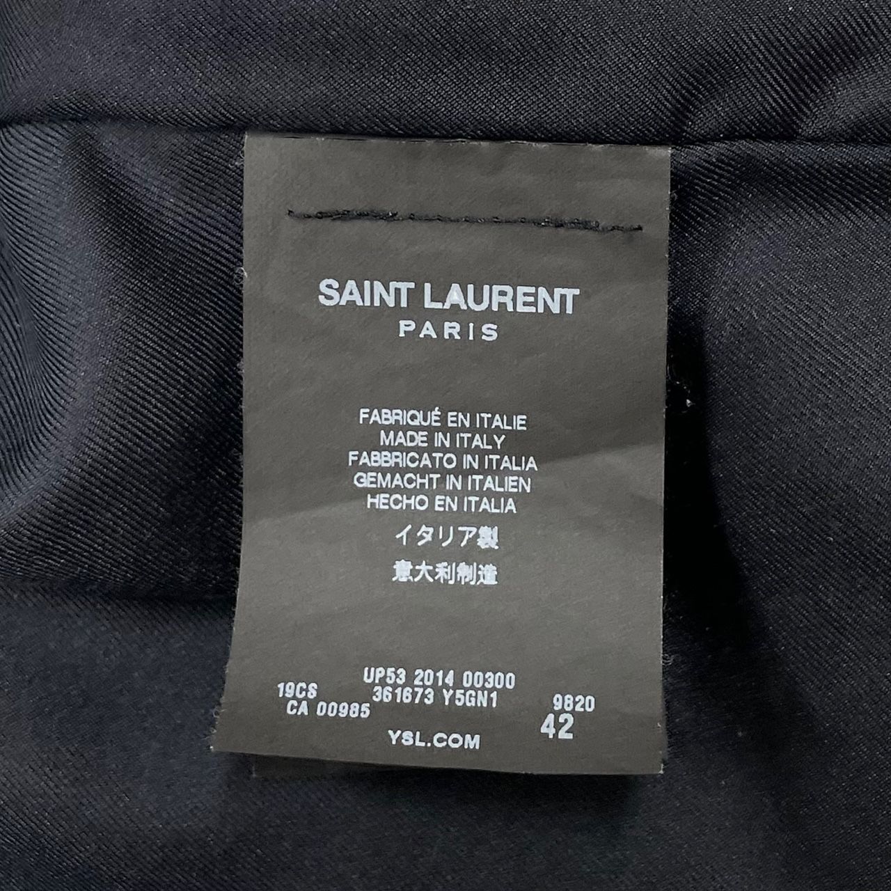 国内正規 SAINT LAURENT PARIS 14AW スエード レザー トラッパー レザージャケット サンローラン 361673 Y5GN1 42