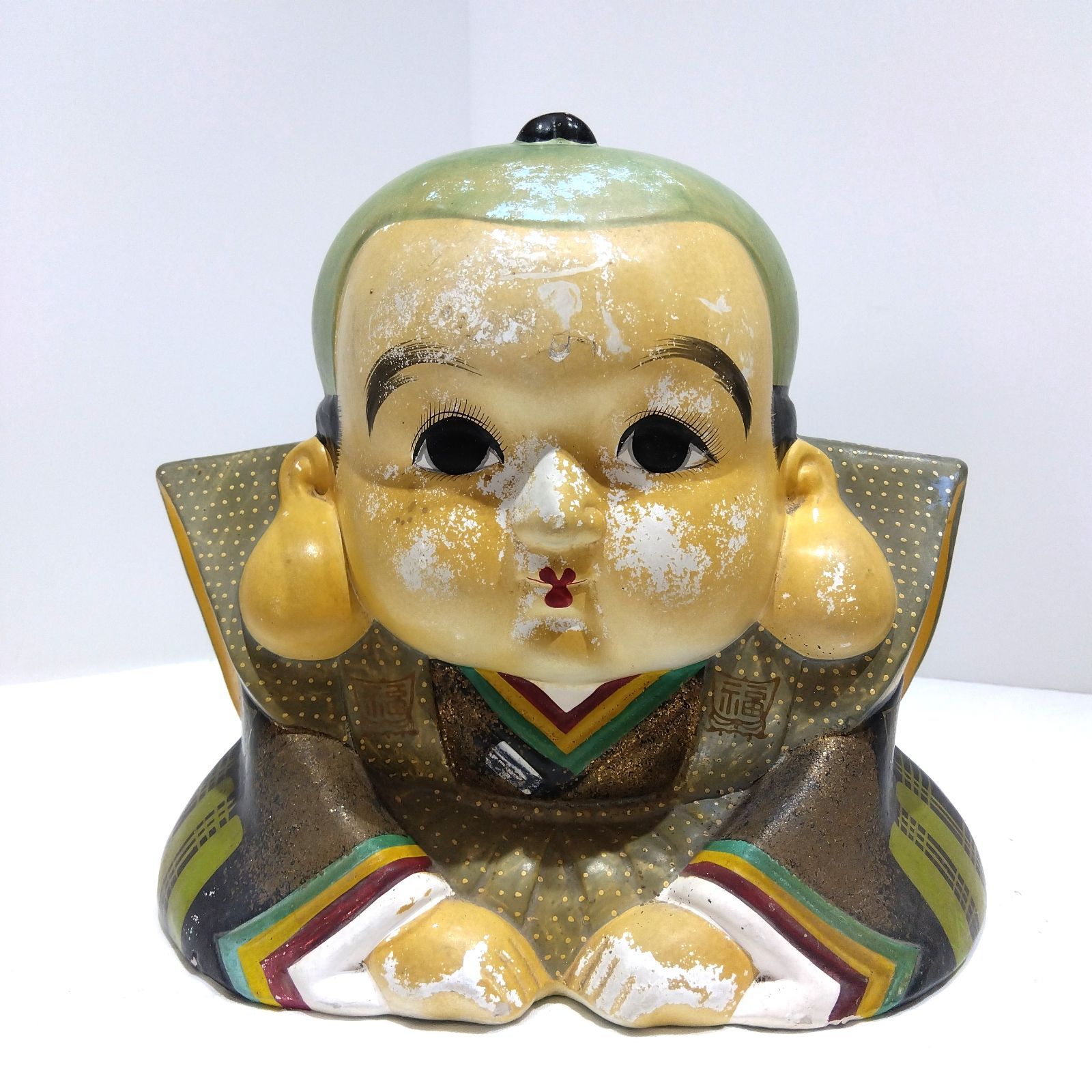専用　昭和レトロ アンティーク 福助人形 置物 陶製 貯金箱 福助／貯金箱／陶器製 | 白鳥座雑貨店