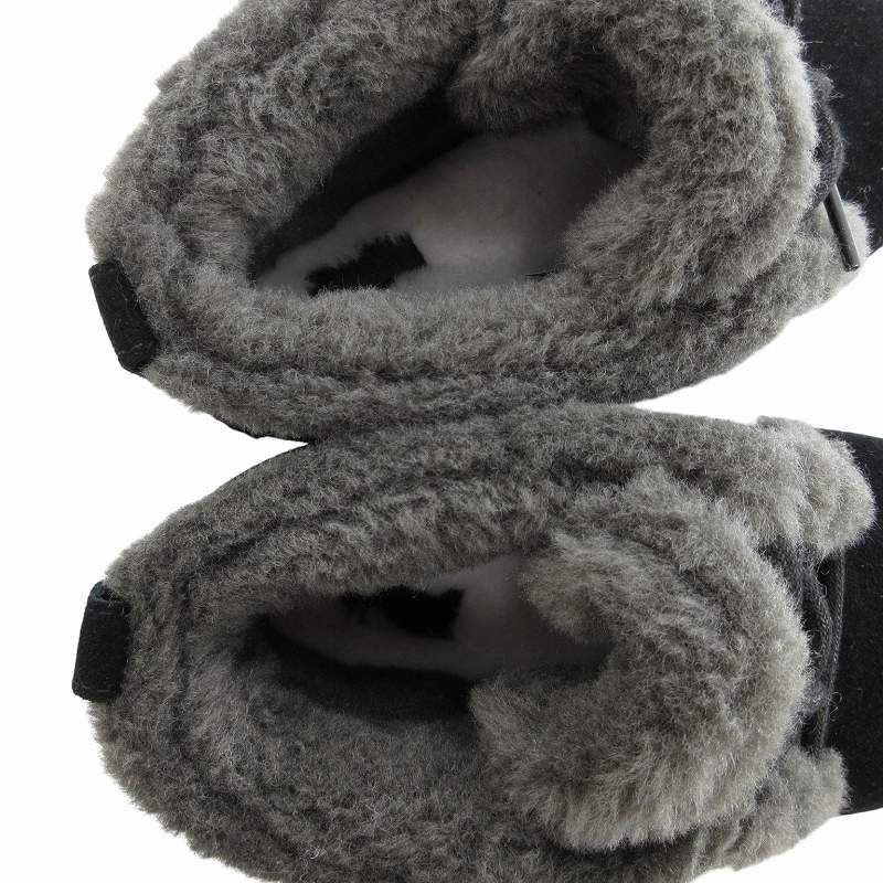 アグ UGG Pumped Lace Up ムートンブーツ ショート ボア 22cm 黒