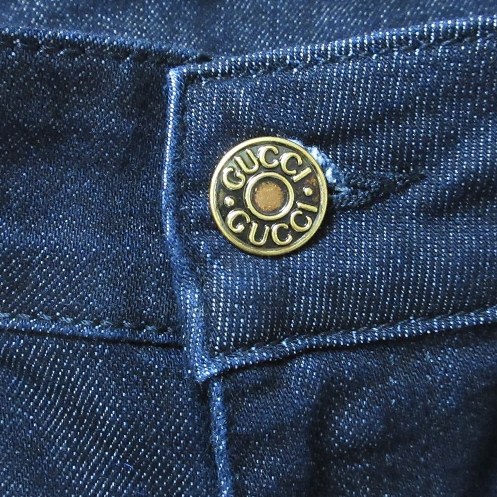 美品 GUCCI グッチ fuseaux ストレッチ レインボー ロゴ刺