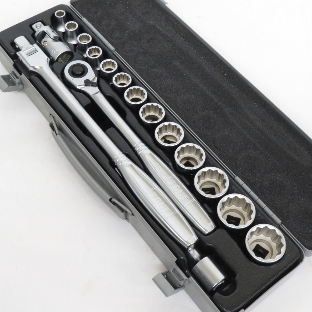 TONE トネ 12.7mm ソケットレンチセット 8|10|11|12|13|14|17|19|21|22|24|26|27mm 12角 計17点セット ケース付 750MH
