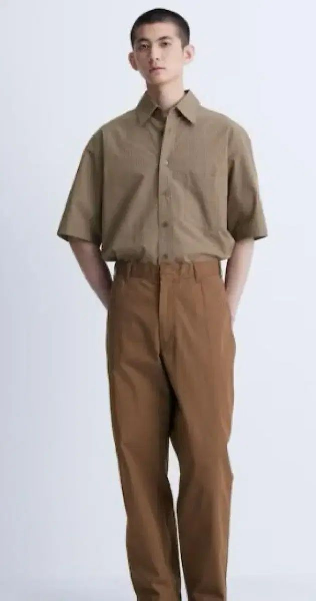 UNIQLO ユニクロ 24ss ワイドフィット チノパンツ ブラウン 76サイズ