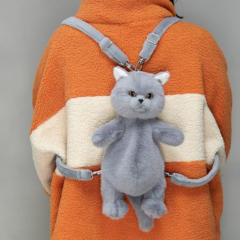 新品】 Chongker ハンドメイド リアルな猫型リュック 猫の