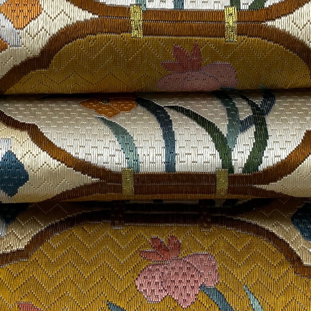 袋帯 美品 逸品 絽刺し 草花 金糸 ベージュ 全通 正絹 【中古】 - メルカリ