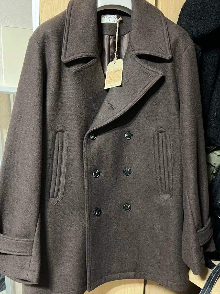 ROUGH SIDE ピーコート ダークブラウン 3