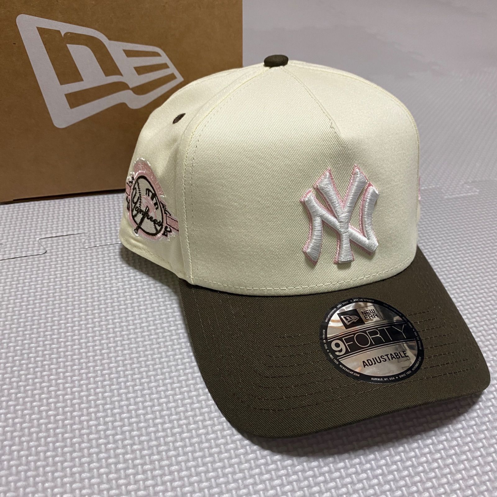 NEWERA》ニューエラ ニューヨーク ヤンキース スナップバック 2トーン キャップ オフホワイト ブラウン ピンク ネオポリタン サイドパッチ -  メルカリ