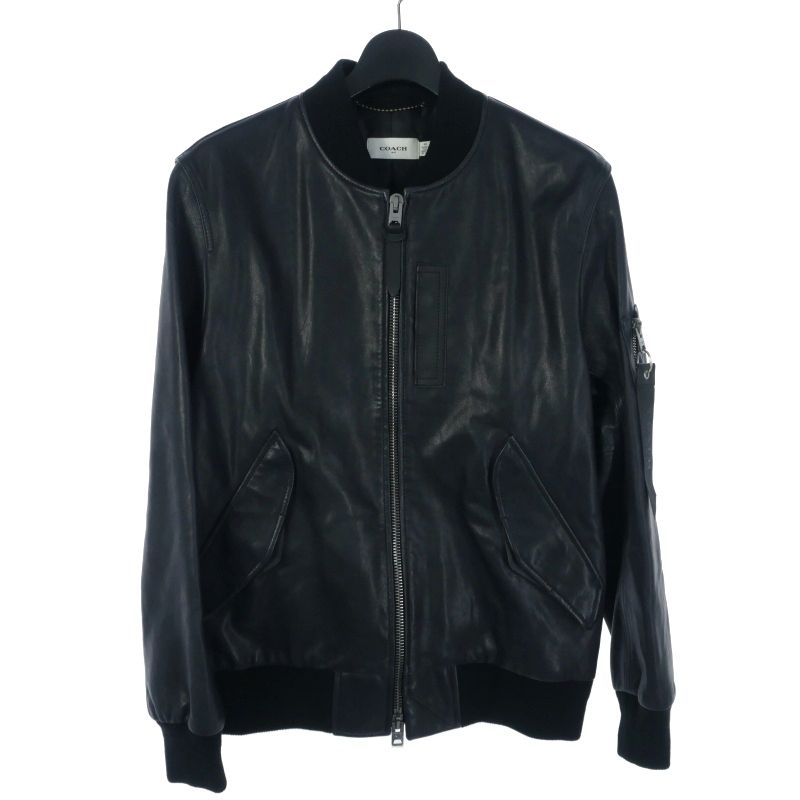 極美品COACH レザージャケット黒　シープスキン44(M) 極美品COACH レザージャケット黒 シープスキン44(M) 極美品COACH