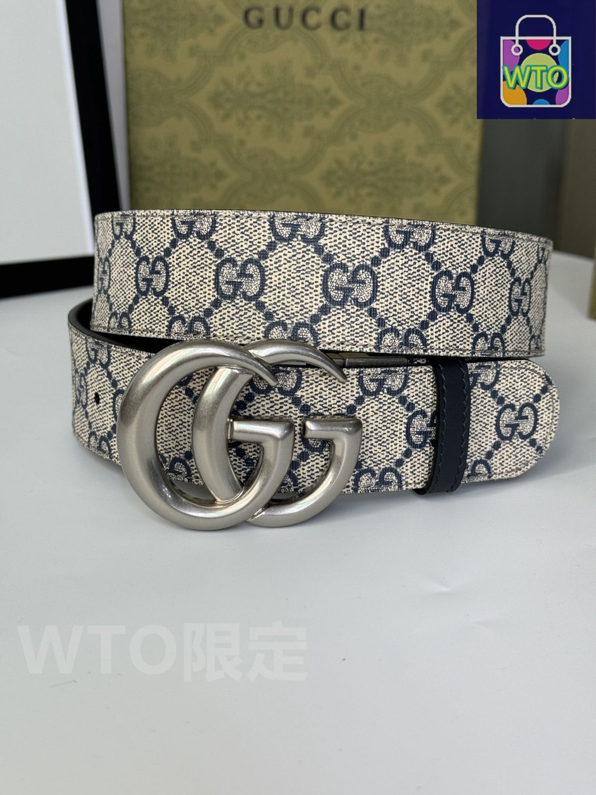 今日WTO】Gucci グッチ ダブル G レトロ回転バックル ベルト-1