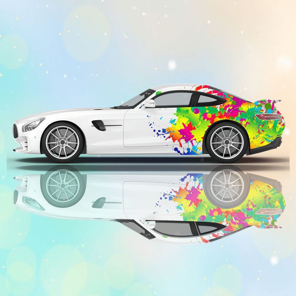 カラフルスプラッタービニール車デカール