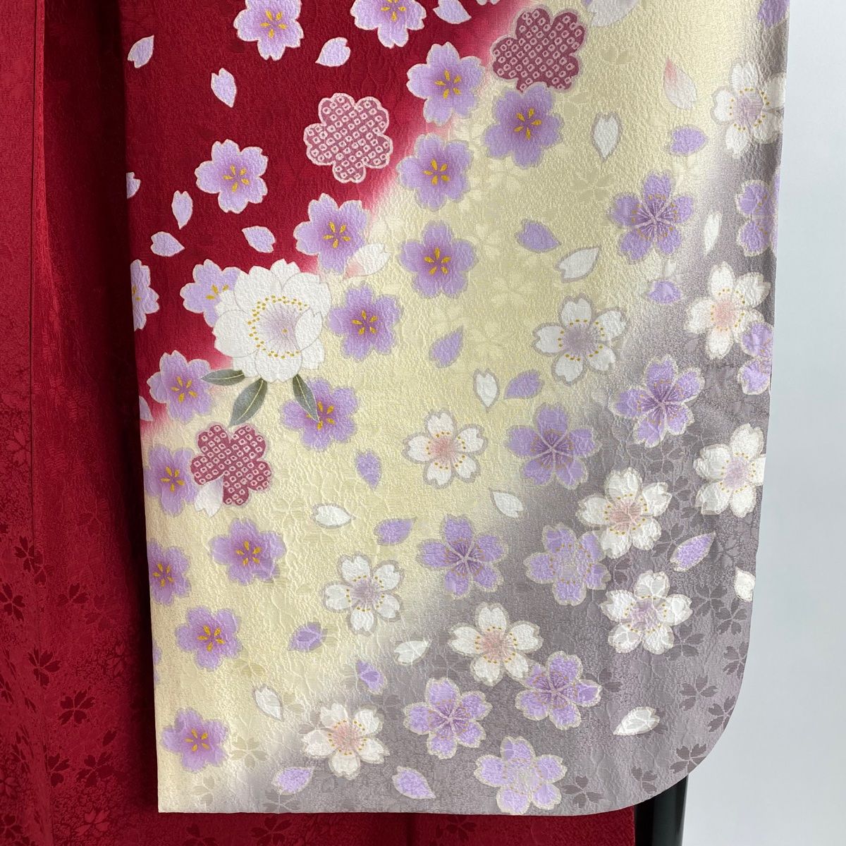 振袖 身丈169.5cm 裄丈70.5cm L 袷 袋帯フルセット 桜 桜の花びら 金糸  