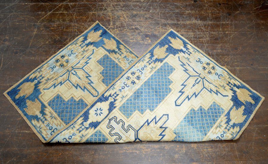 蔵A4876f 古い緞通 段通 敷物 絨毯 木綿 堺赤穂鍋島 MARWIL-DEMENAGEMENTS_CH