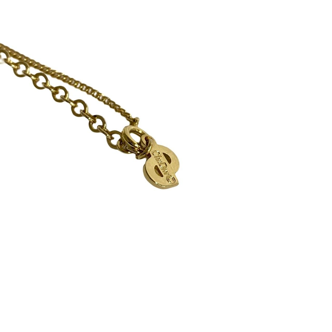 ほぼ未使用 Christian Dior ディオール ロゴ 金具 チェーン ネックレス