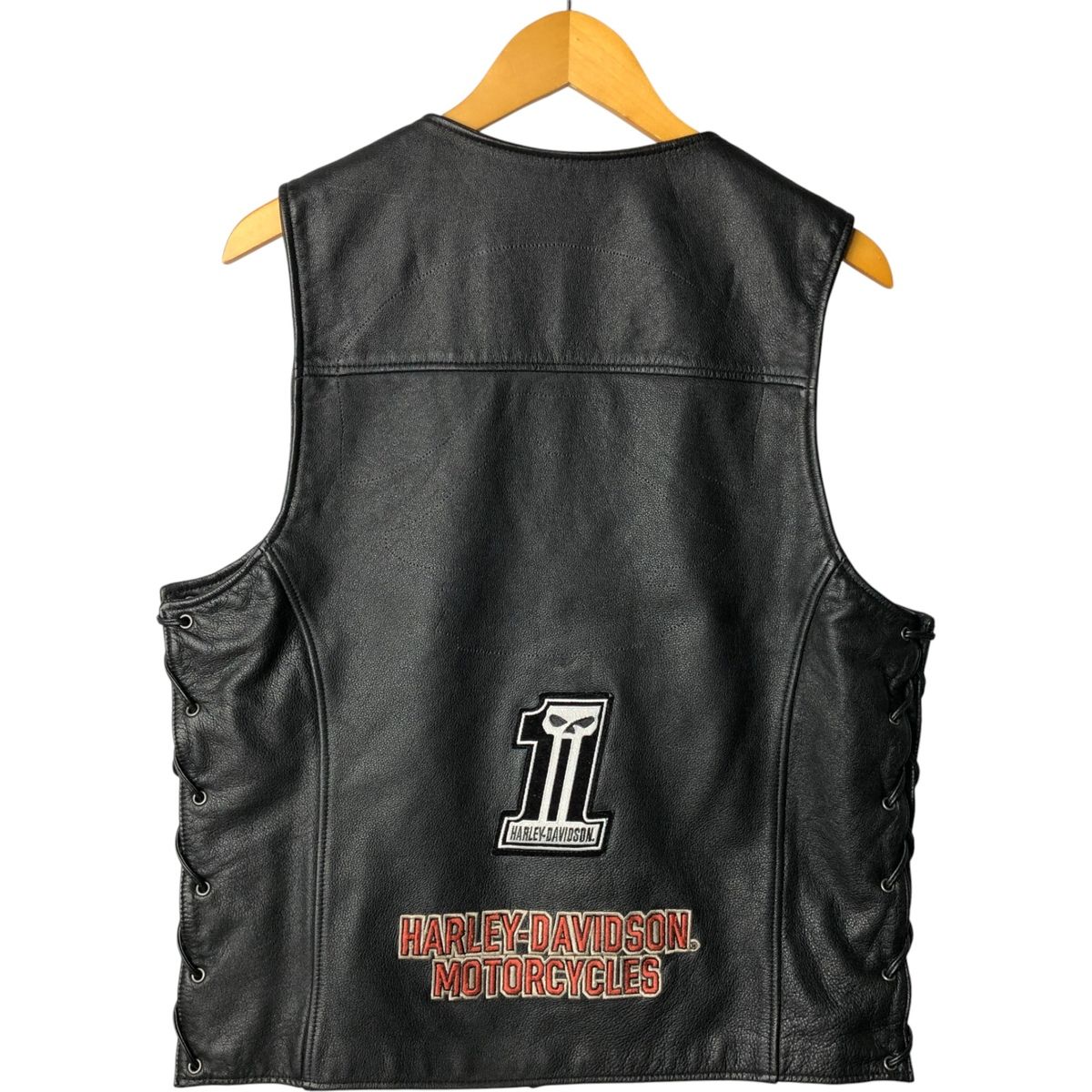 古着 ハーレーダビッドソン Harley-Davidson レースアップ レザーベスト メンズM相当 eaa583568