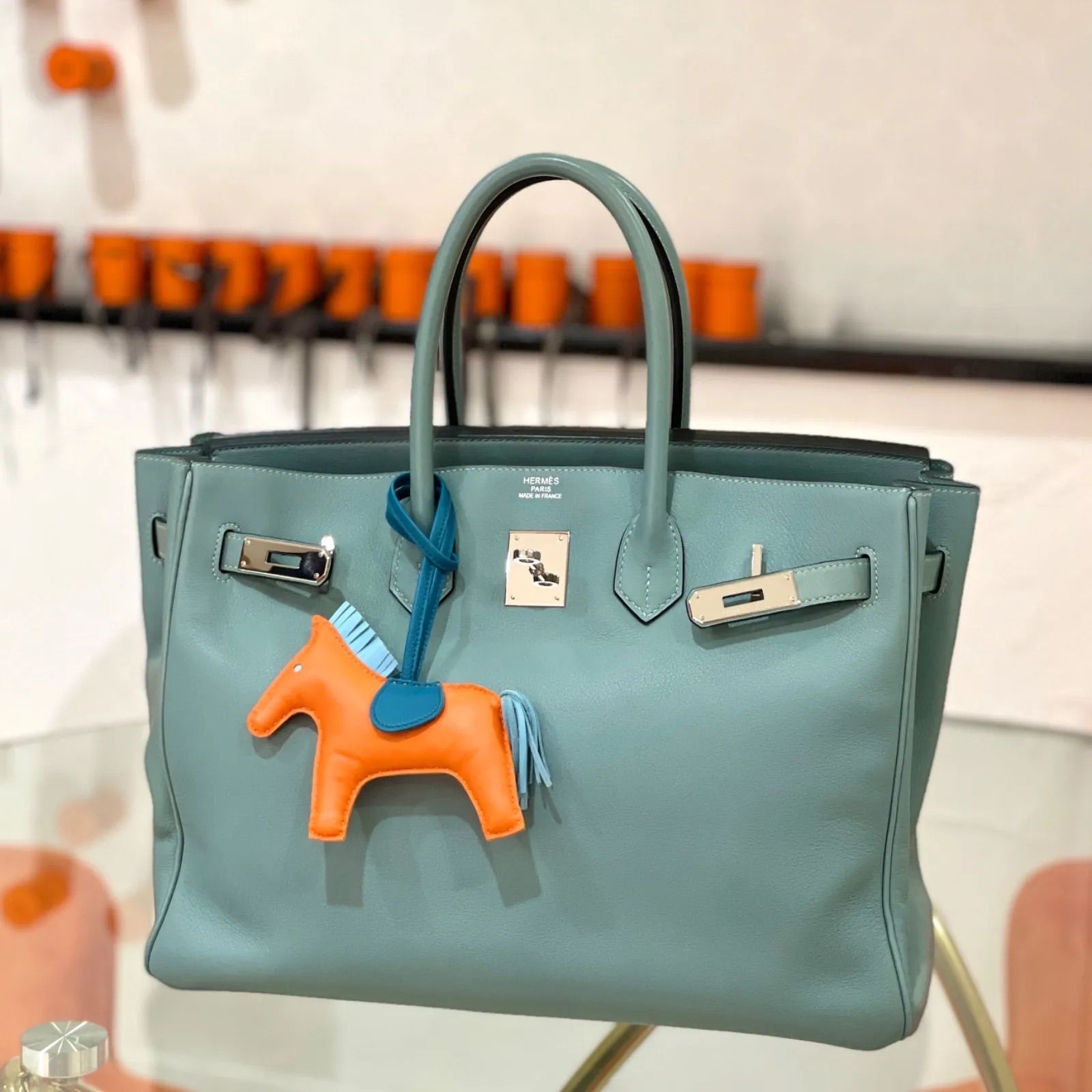 エルメス ロデオMM フー×セレスト×ブルーイズミール HERMES バッグチャーム ac0001 - メルカリ