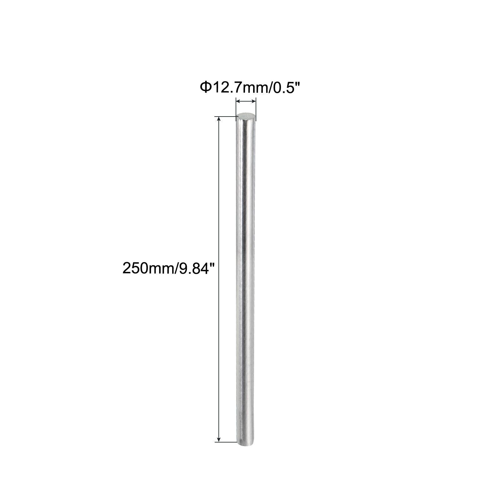 uxcell 304ステンレス鋼丸棒 12.7 mm x 250 mm ソリッドシャフトロッド DIY クラフト モデルカー ヘリコプター 飛行機用 4個