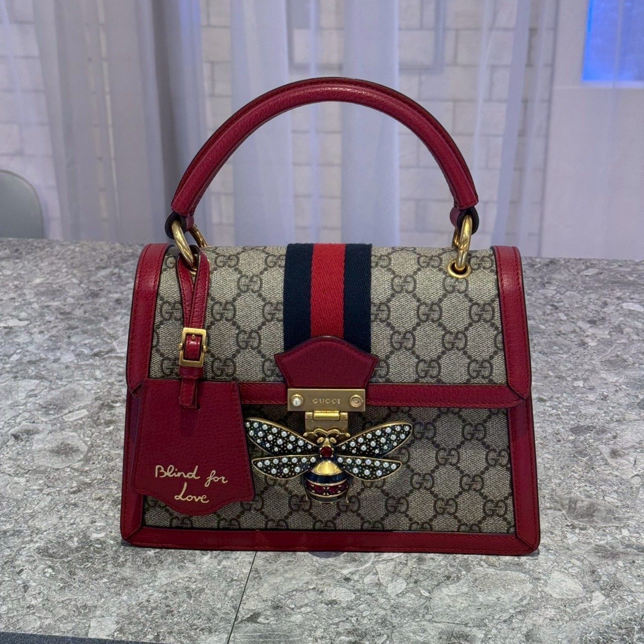 グッチ GUCCI クイーンマーガレット 2wayハンドバッグ GGスプリーム 