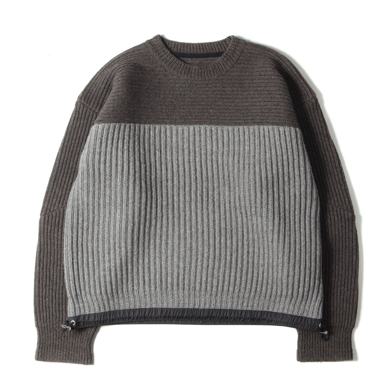 美品 Sacai サカイ ニット サイズ:3 22AW 裾コード 畔編み バイカラー 