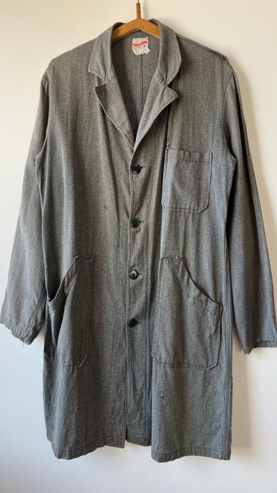 60's French work black chambray atelier coat 42 - メルカリ