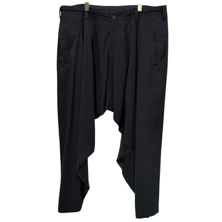 ヨウジヤマモトプールオムYohji Yamamoto POUR HOMME トリアセテートポリキシード裾ボタンパンツ 黒2 |  DCブランド古着通販プレイフル