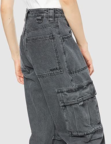 [エックスガール] カジュアルパンツ DENIM CARGO PANTS レディース ブラック