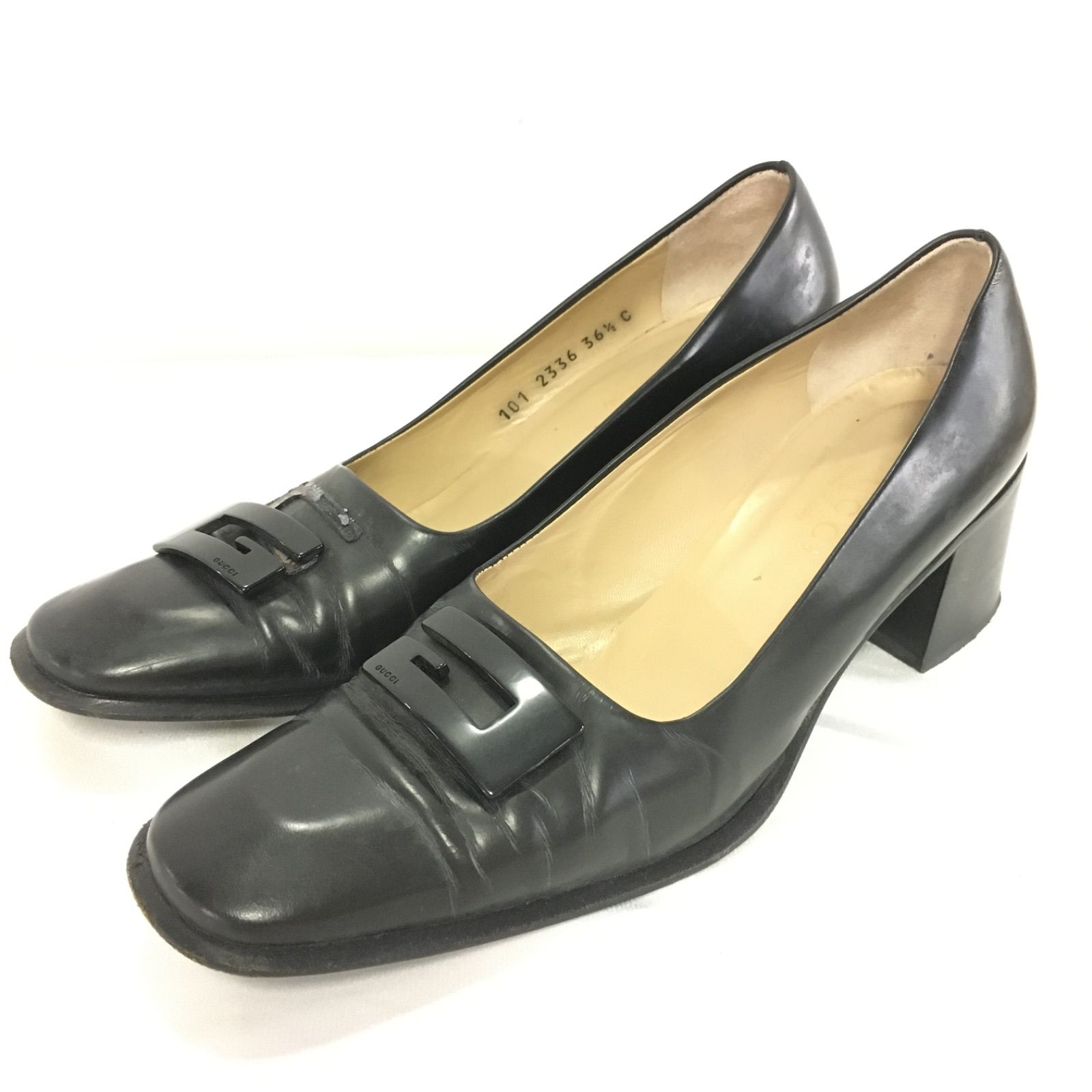 GUCCI ブラックパンプス 36 GUCCI グッチ パンプス ブラック 靴 36 1/2サイズ レディース - メルカリ