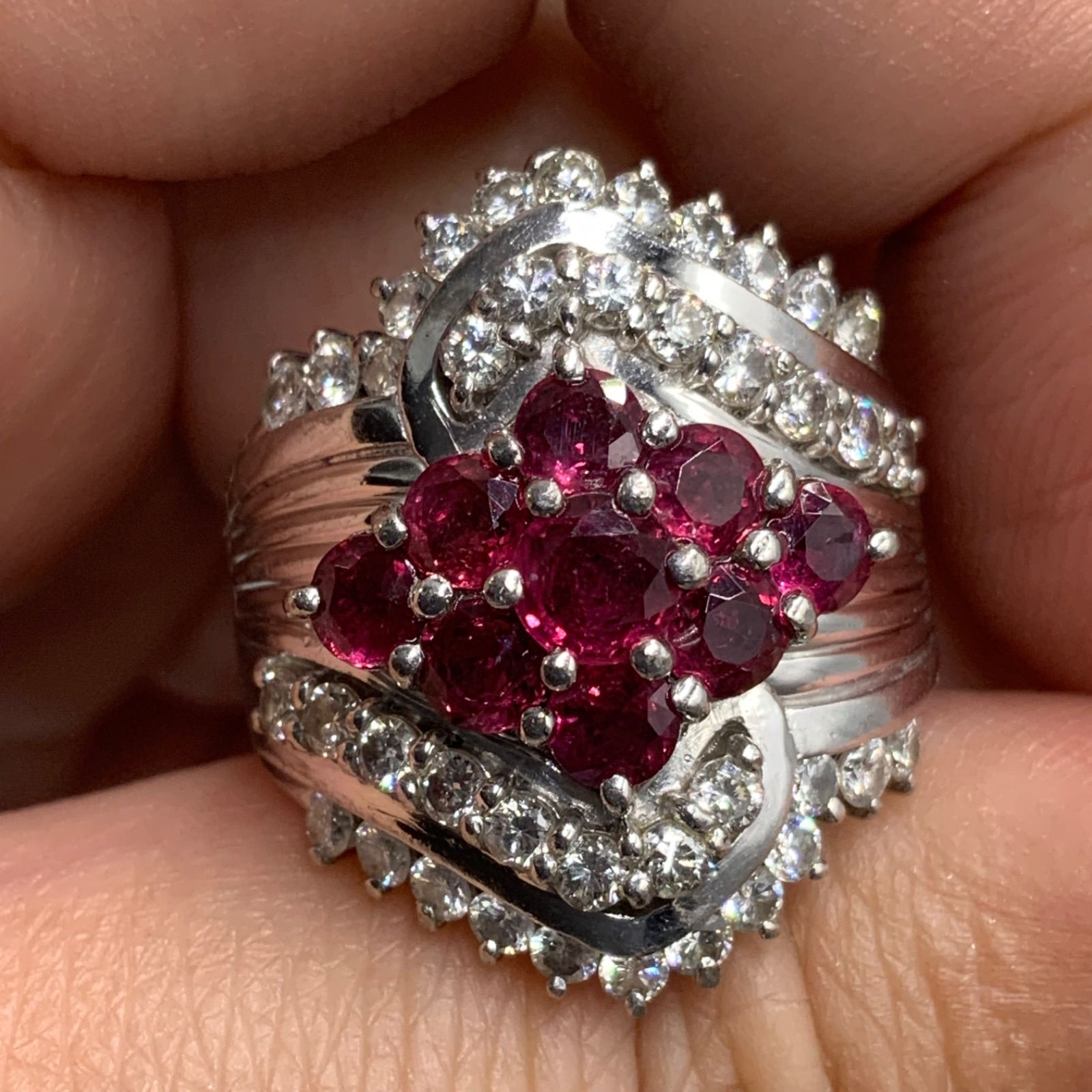 Pt900 プラチナ900 ルビーダイヤモンドリング 12.4g ルビー2.26ct 