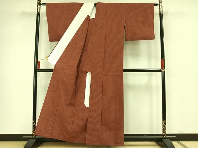 平和屋着物▽上質な紬　単衣　縞　正絹　逸品　AAAZ1558fy 平和屋着物▽上質な紬 単衣 縞 正絹 逸品 AAAZ1558fy - メルカリ