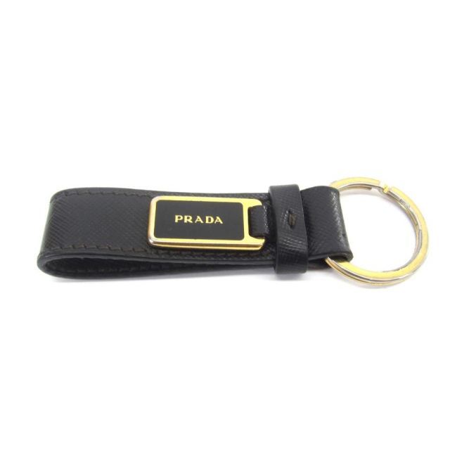 PRADA プラダ レザー ブラック キーホルダー ∠UP5036 - メルカリ