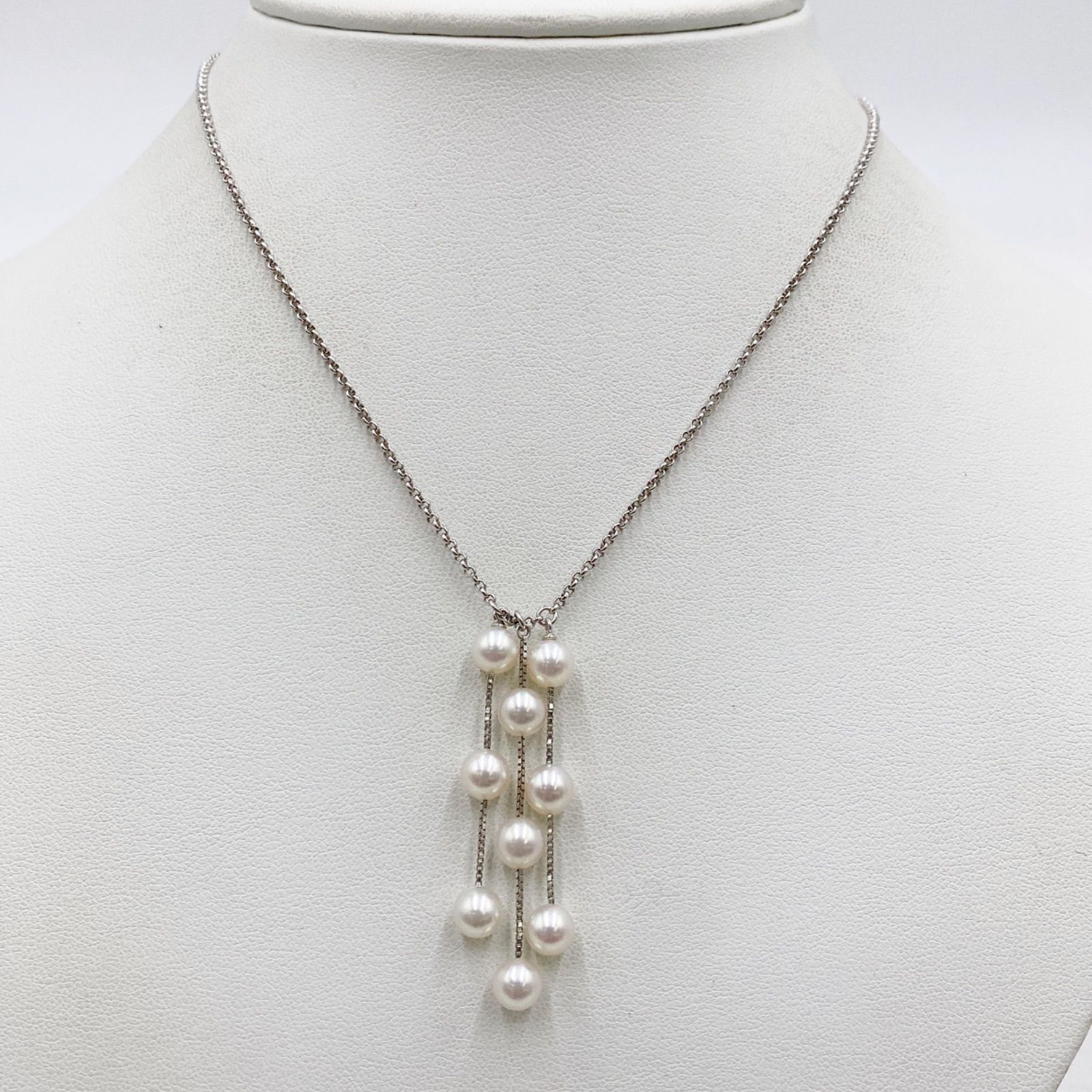 極美品】TASAKI 田崎 パール SV タサキマーク ペンダント ネックレス 