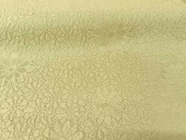 平和屋着物○上質な色無地 舞花地紋 若芽色 正絹 逸品 AABA4568np