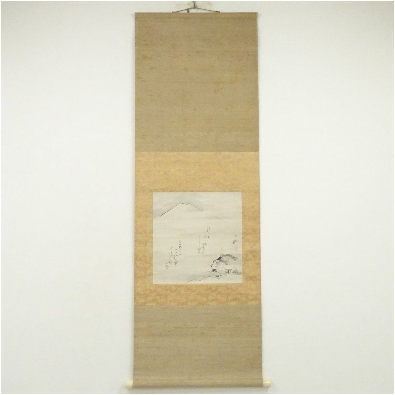 楽天市場】書画の通販 大徳寺 立花大亀筆 俳句 月 肉筆色紙掛軸（保護