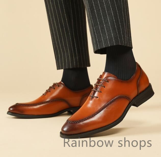 個性 ビジネスシューズ メンズスニーカー 本革レザー フォーマルシューズ エナメル革靴 紳士靴 上層牛革 手工細作 紐靴 全2色選択可MJ368 チェルシー メンズ ビジネスシューズ レザー a羽根 ロングノーズ 革靴