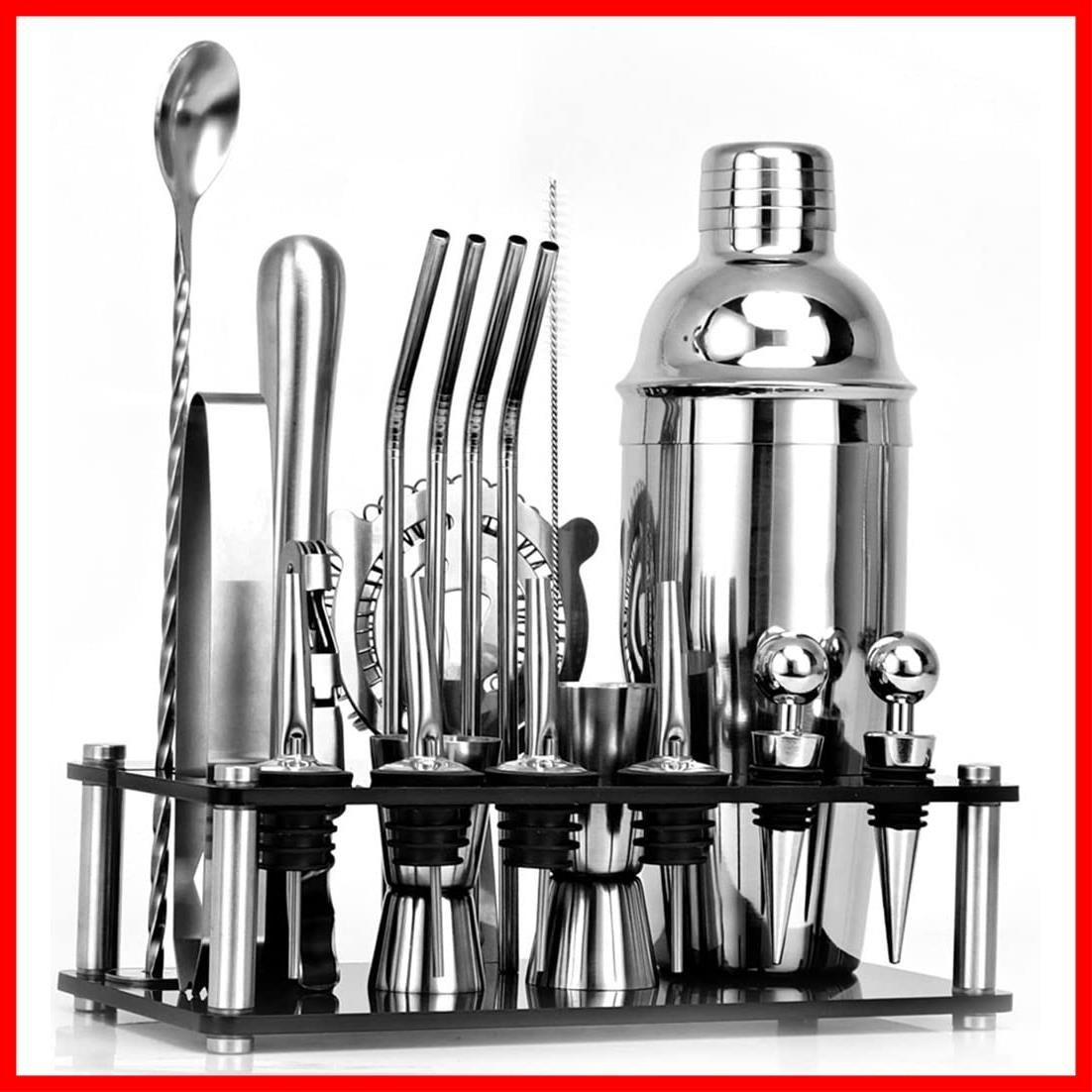 カクテル セット 20点セット 道具 550ml カクテル シェイカー セット カクテルシェイカー ステンレス製 cocktail set カクテルセット バーテンダー Yoseka 初心者用 バーセット 業務 自宅用(20点セッ