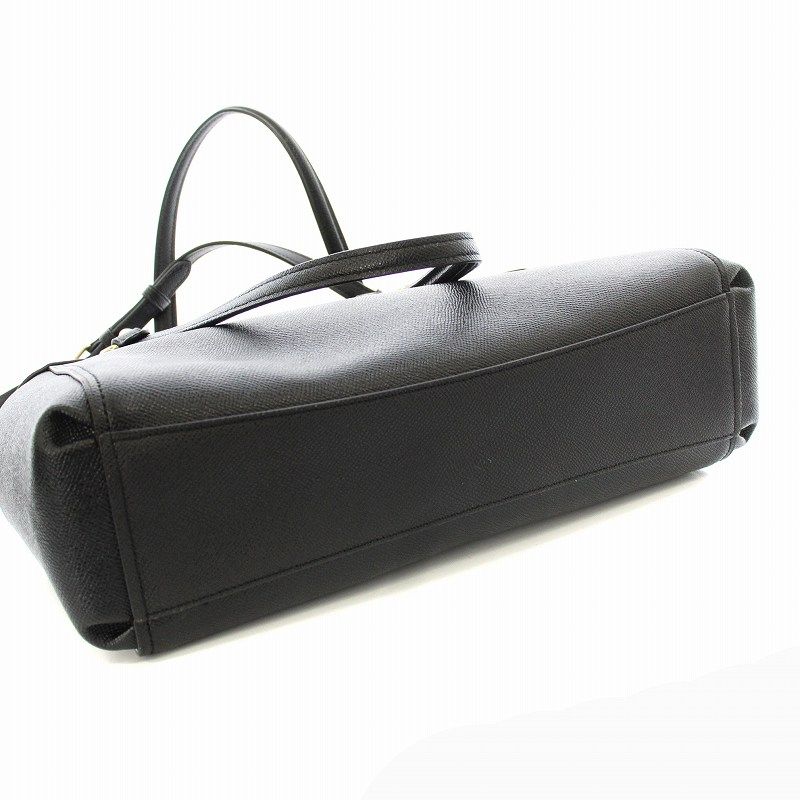 美品 COACH ハンドバッグ 2way チャーム付 黒 BLACK レザー コーチ COACH ラージ ブルック キャリーオール クロスグレイン