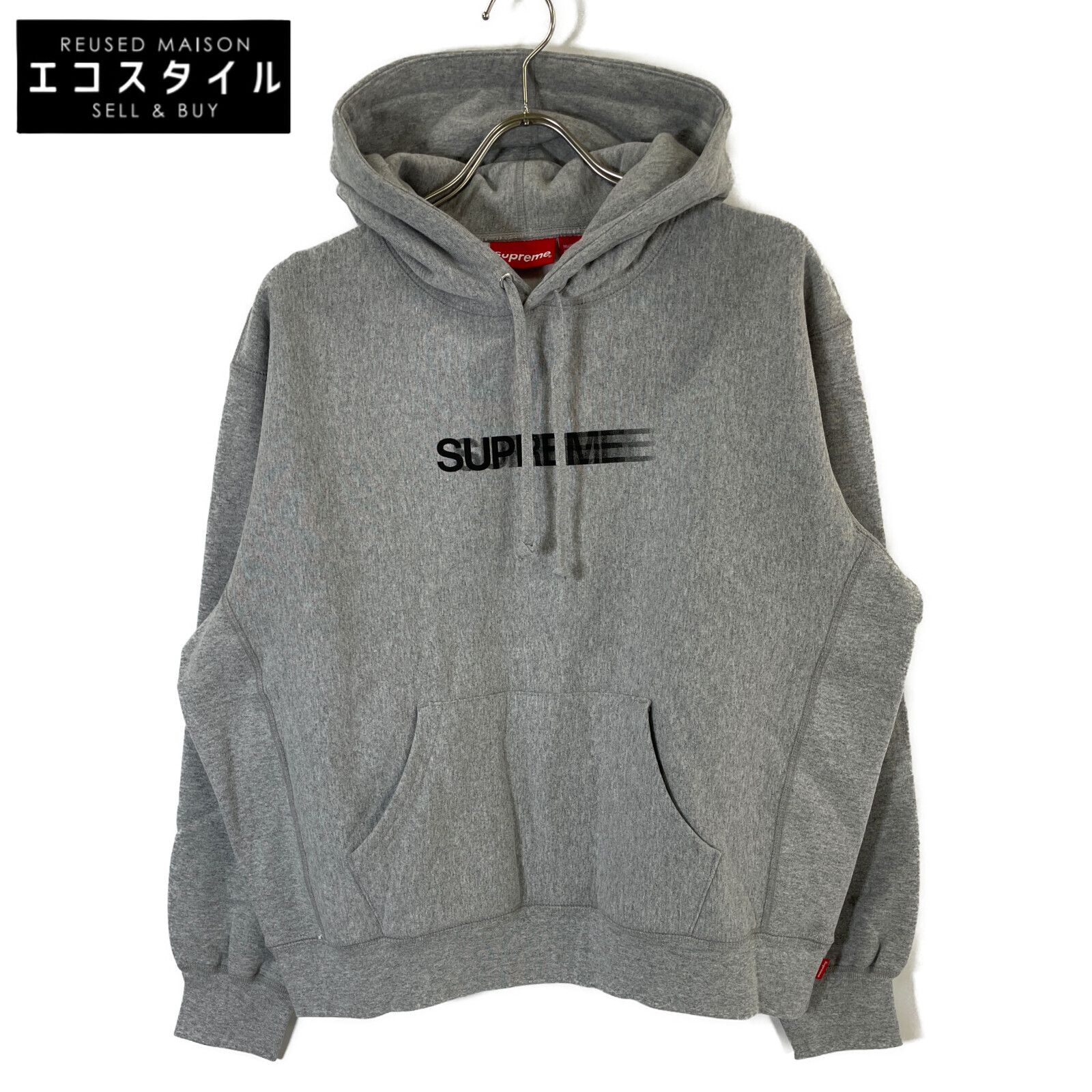 ✟ Supreme シュプリーム 23SS ｸﾞﾚｰ Motion Logo Hooded Sweatshirt ﾌｰﾃﾞｨ S