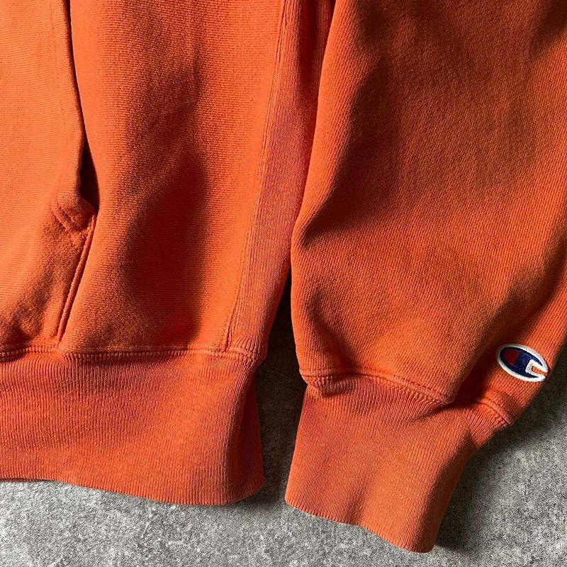 古着 00年代 チャンピオン Championプレミアムリバースウィーブオレンジ 00s Champion プリント プレミアム リバースウィーブ スウェット