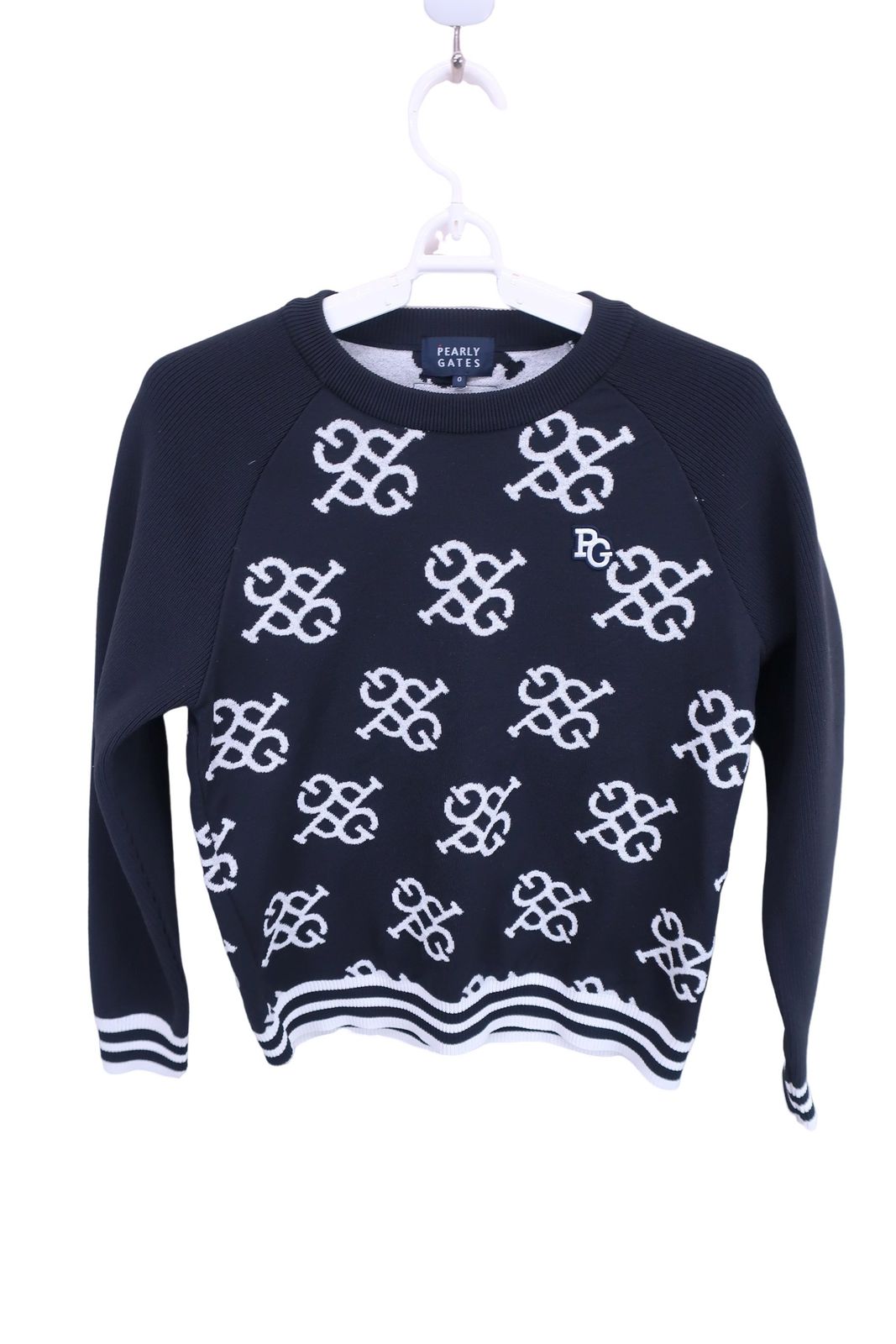 【美品】PEARLY GATES(パーリーゲイツ) ニットセーター 黒 レディース 0 055-9270908 ゴルフ用品 2501-0126 中古