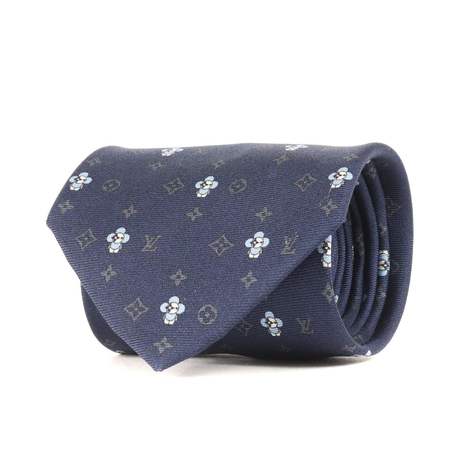LOUIS VUITTON ネイビー ネクタイ ルイヴィトン ネクタイ LOUIS