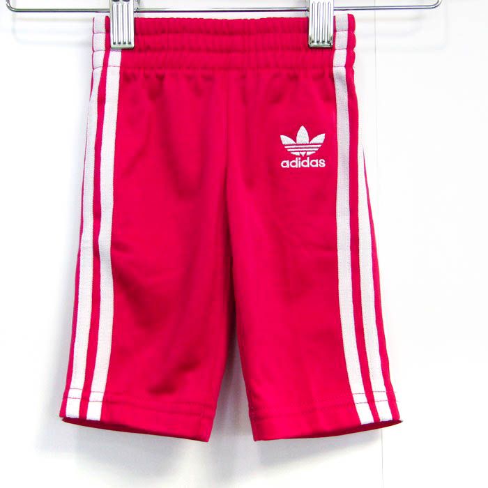 アディダス パンツ ジャージ下 トレフォイル アウター ベビー 男の子用 60サイズ レッド×パープル adidas 【中古】