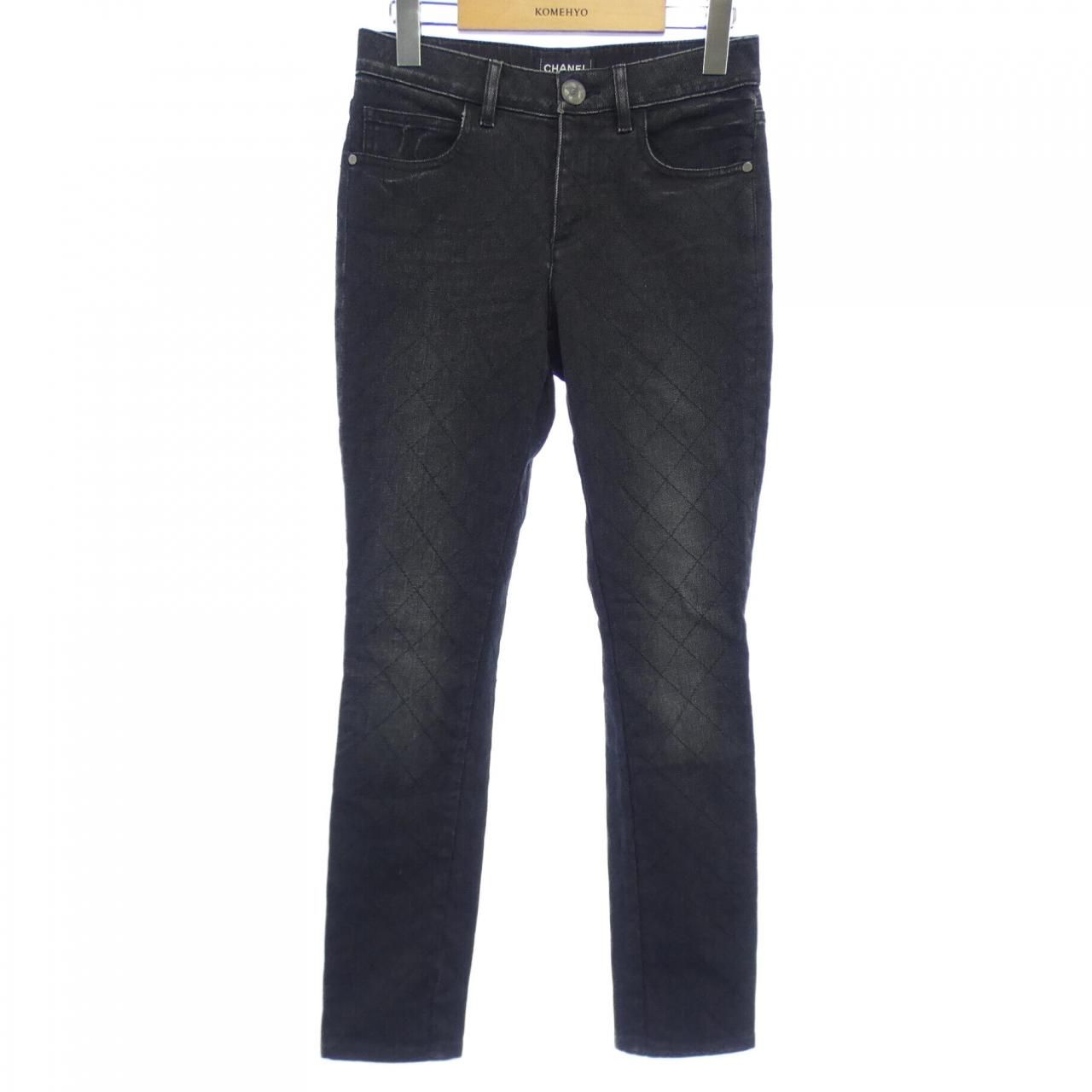 CHANEL ジーンズ CHANEL Denim Pants Ladies Side Zip Denim Coco Mark Dot Jeans