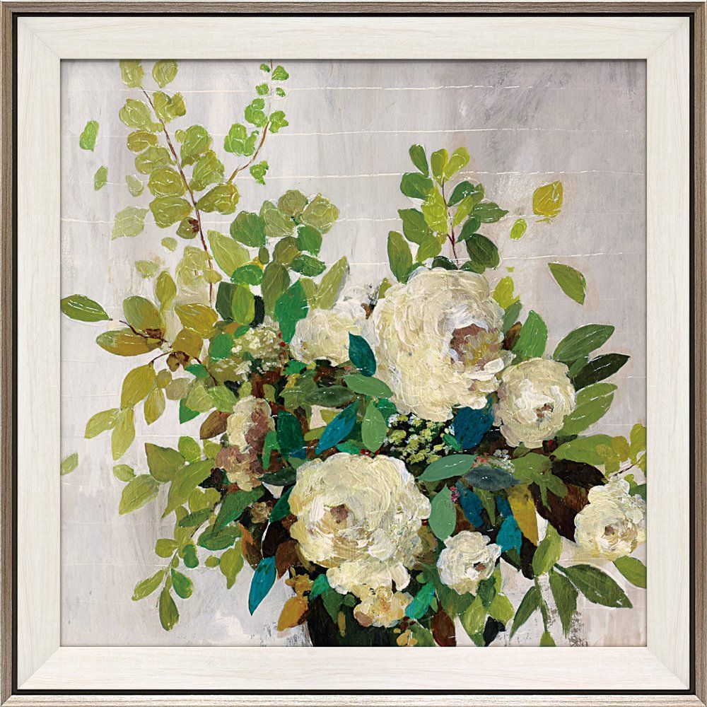 絵画 エイジア イェンセン「ホワイト ローズ」/インテリア 額入り 額装