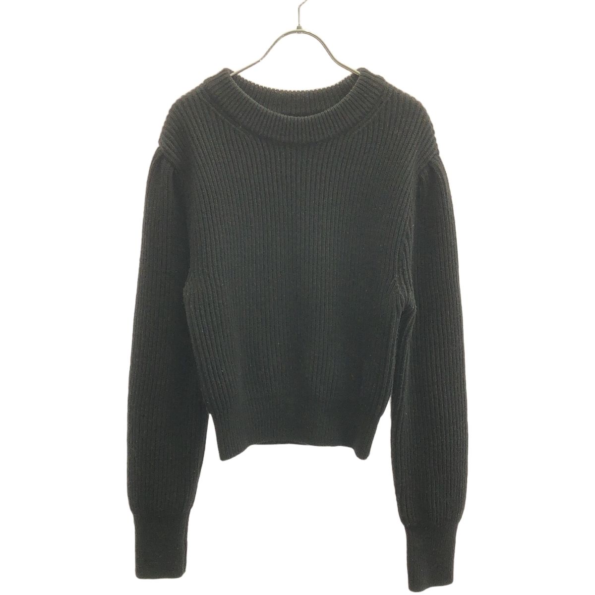 AMOMENTO アモーメント 23AW ウールリブニットセーター AM23FWW09KN ブラック 0 ITFG7ML6M2D4 AMOMENTO アモーメント 23AW ウールリブニットセーター
