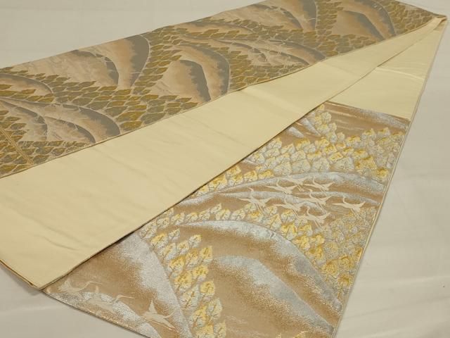 平和屋着物◎六通柄袋帯 遠山飛鶴文 金銀糸 正絹 逸品 平和屋着物◎六通柄袋帯 遠山飛鶴文 金銀糸 正絹 逸品