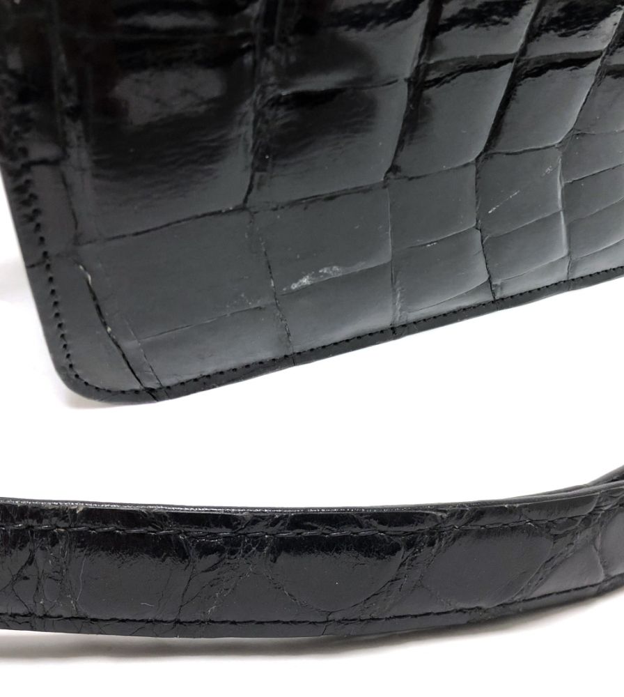 クレッシェンド Crescendo クロコ ショルダーバッグ 2WAY レディース