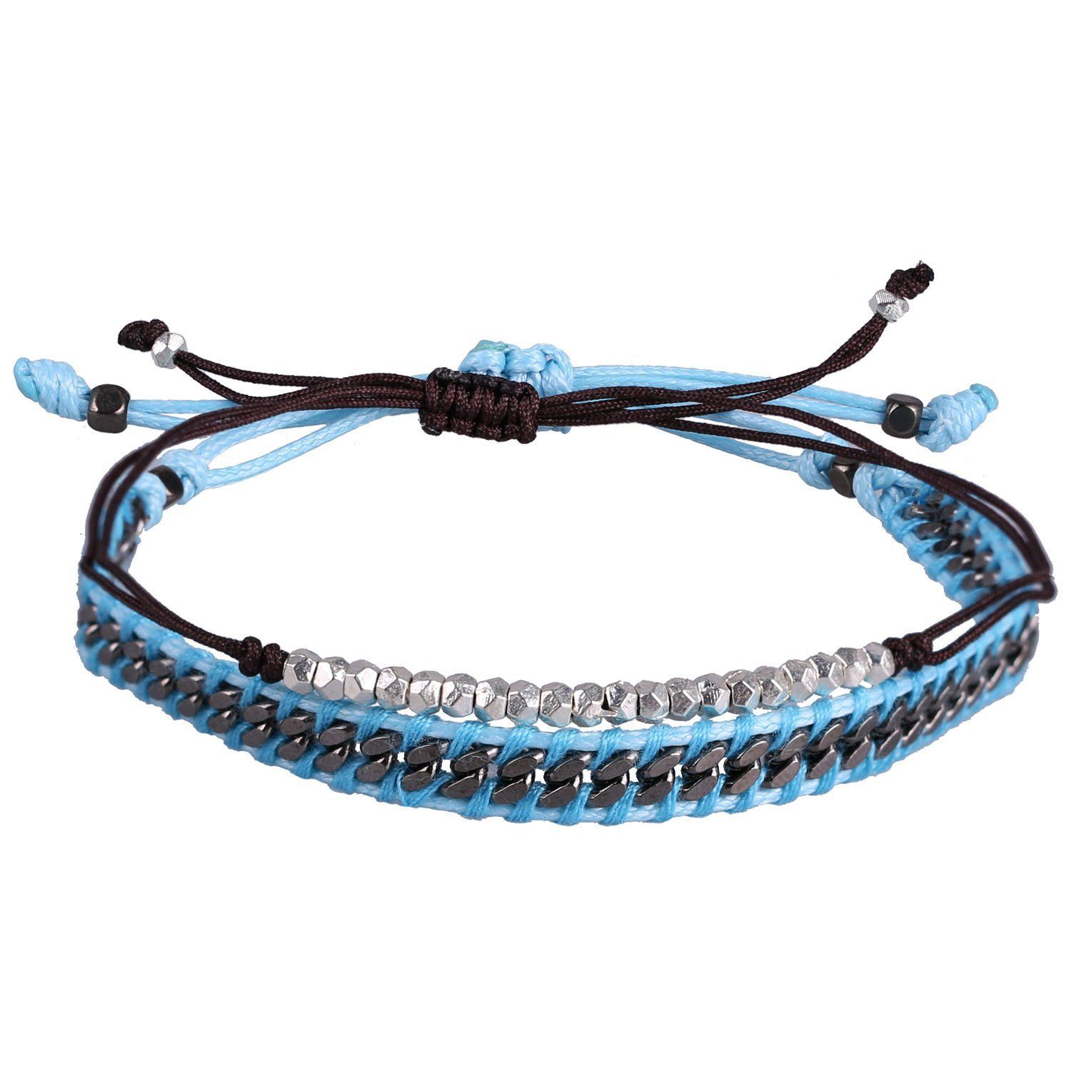 ホワイト バングル ストーン 腕輪 ゴールドメッキ ストリング チェーン 細いロープ ブレスレット KELITCH 2本セット