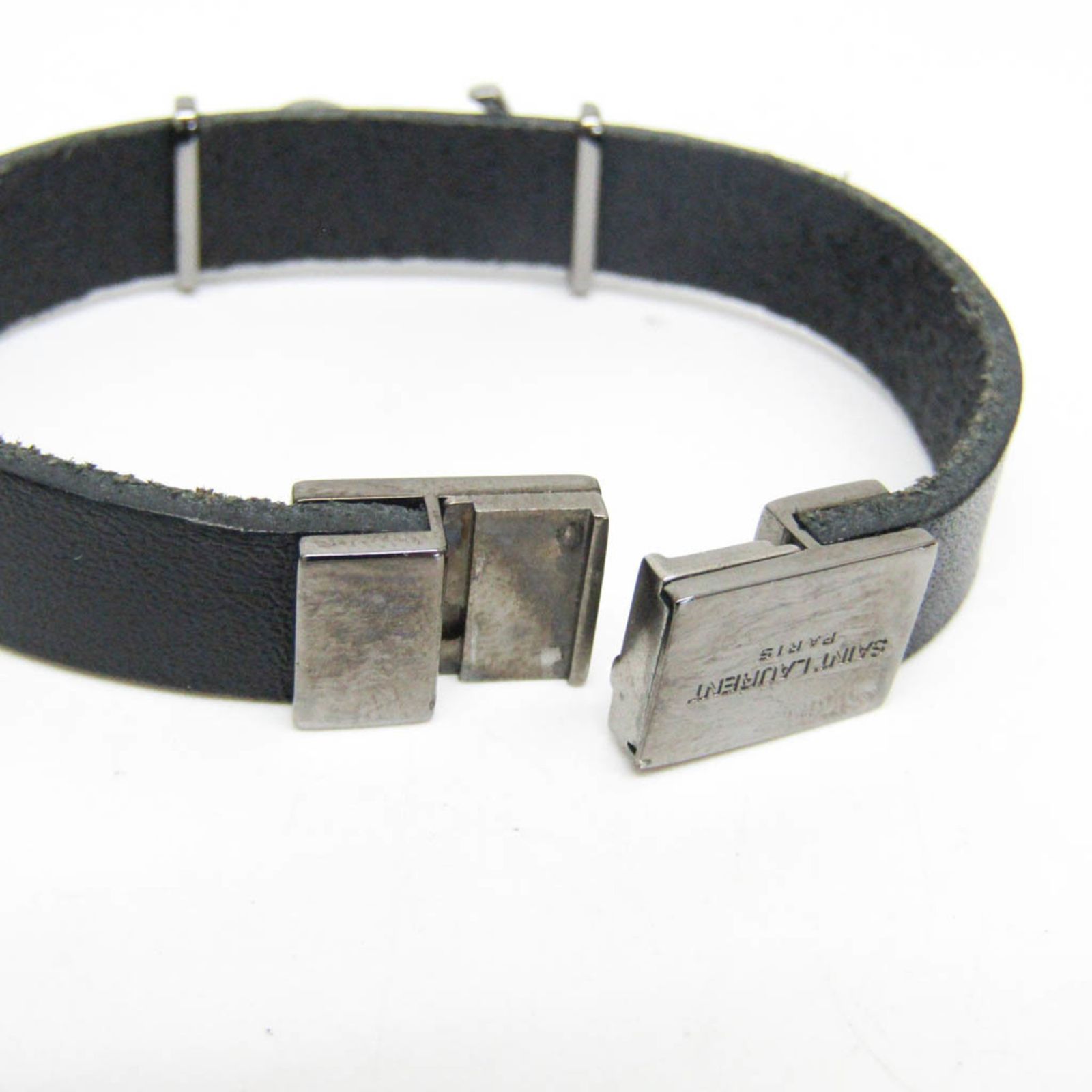 サンローラン カサンドラ レザーブレスレット レザー メタル バングル