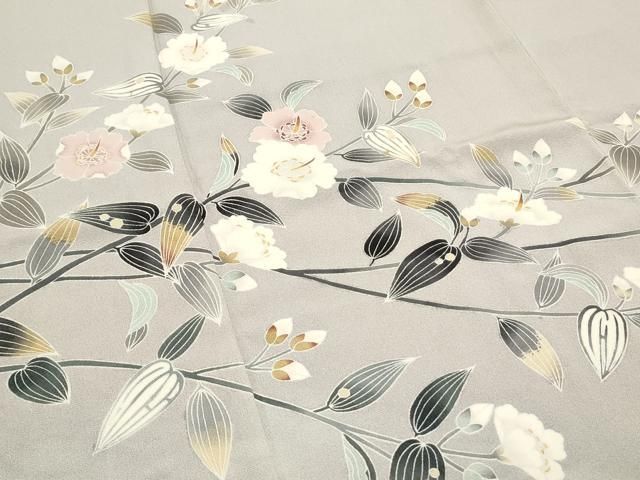 平和屋着物○訪問着 駒刺繍 貝桶枝梅花文 暈し染め