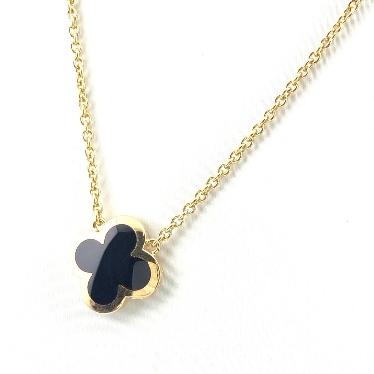 ヴァンクリーフ＆アーペル Van Cleef ＆ Arpels ピュア アルハンブラ ネックレス YG イエローゴールド ペンダント オニキス ネックレス 750 オニキス レディース