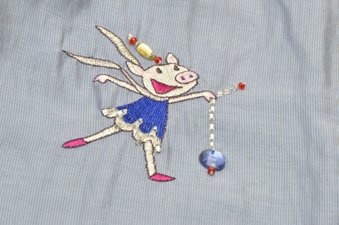 OLLEBOREBLA アルベロベロ ビジュー ワンピース 青ストライプ OLLEBOREBLA アルベロベロ ビジュー ワンピース 青ストライプ