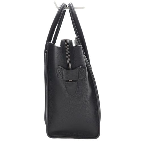 セリーヌ ラゲージ マイクロショッパー ブラック ハンドバッグ ドラム